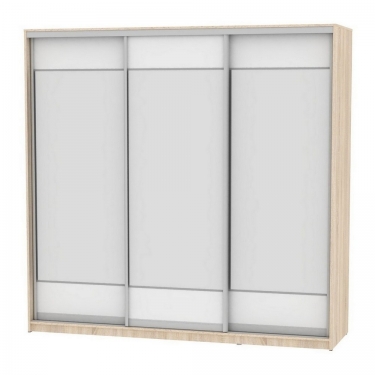 Шкаф-купе Аларти B-220х235х60-2ДСС-Белый-D8D8D8