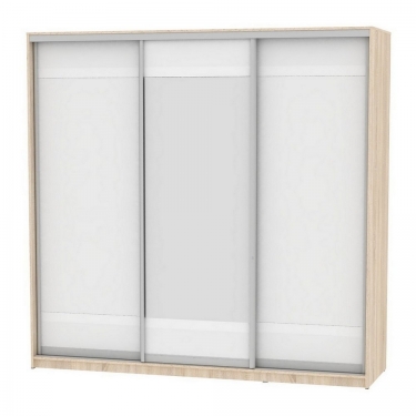 Шкаф-купе Аларти B-220х235х60-2ДСС-Белый-D9D10D9