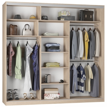 Шкаф-купе Аларти B-220х235х60-3ЯШС-D7D8D7