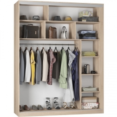 Шкаф-купе Аларти B-220х180х60-1ДВ-Графит-D9D9D9