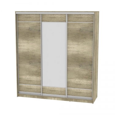 Шкаф-купе Аларти B-220х180х60-3ДКМ-D7D8D7