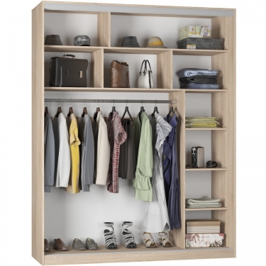 Шкаф-купе Аларти B-220х180х60-1Графит-D7D7D7