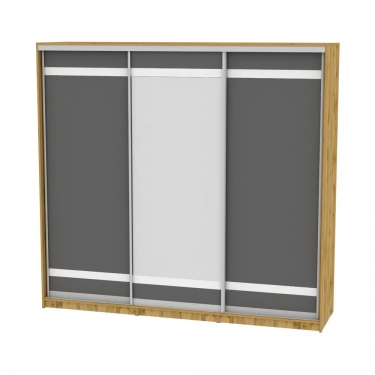 Шкаф-купе Аларти B-220х235х60-3ДВ-Графит-D9D10D9