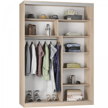 Шкаф-купе Аларти B-230х160х60-1ДВ-Графит-D7D8