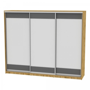 Шкаф-купе Аларти B-220х270х60-2ДВ-Графит-D8D8D8