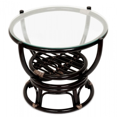 Столик журнальный со стеклом Tetchair BENOA 5005 Antique brown античный черно-коричневый