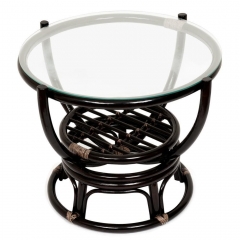 Столик журнальный со стеклом Tetchair BENOA 5005 Antique brown античный черно-коричневый