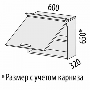 Шкаф над вытяжкой с системой плавного закрывания Витра Милана 23.14.1 Сосна Астрид/Ваниль