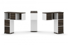 Надставка на стол низкая двухсторонняя + задняя стенка 5 шт. + блок с 2-мя ящиками 2 шт. Рива CONCEPT CN.DNN-003 Дуб Мали Белый бриллиант Белый