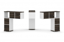 Надставка на стол низкая двухсторонняя + задняя стенка 4 шт. + блок с 2-мя ящиками 2 шт. + распашной фасад 2 шт. Рива CONCEPT CN.DNN-004 Дуб Мали Белый