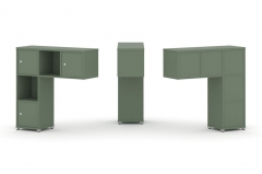 Надставка на стол низкая двухсторонняя + задняя стенка 4 шт. + блок с 2-мя ящиками 2 шт. + распашной фасад 2 шт. Рива CONCEPT CN.DNN-004 Кобо Белый