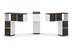 Надставка на стол низкая двухсторонняя + задняя стенка 4 шт. + блок с 2-мя ящиками 2 шт. + распашной фасад 2 шт. Рива CONCEPT CN.DNN-004 Дуб Мали Белый
