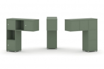 Надставка на стол низкая двухсторонняя + задняя стенка 5 шт. + блок с 2-мя ящиками 2 шт. + распашной фасад 3 шт. Рива CONCEPT CN.DNN-005 Кобо Белый