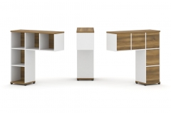 Надставка на стол низкая двухсторонняя + задняя стенка 5 шт. + блок с 2-мя ящиками 2 шт. + распашной фасад 3 шт. Рива CONCEPT CN.DNN-005 Сандал
