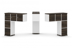 Надставка на стол низкая двухсторонняя + задняя стенка 5 шт. + блок с 1-м ящиком 2 шт. + распашной фасад 3 шт. Рива CONCEPT CN.DNN-006 Дуб Мали Белый