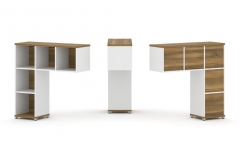 Надставка на стол низкая двухсторонняя + задняя стенка 5 шт. + блок с 1-м ящиком 2 шт. + распашной фасад 3 шт. Рива CONCEPT CN.DNN-006 Сандал Янтарный