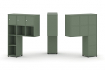 Надставка на стол высокая односторонняя + задняя стенка 8 шт. + распашной фасад 3 шт. + блок с 2-мя ящиками 1 шт. Рива CONCEPT CN.ONV-004 Кобо Черный