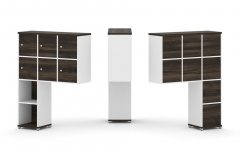 Надставка на стол высокая односторонняя + задняя стенка 8 шт. + распашной фасад 6 шт. Рива CONCEPT CN.ONV-008 Дуб Мали Белый бриллиант Черный