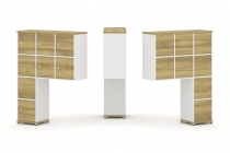 Надставка на стол высокая односторонняя + задняя стенка 8 шт. + распашной фасад 8 шт. Рива CONCEPT CN.ONV-010 Дуб Винченцо Белый бриллиант Белый