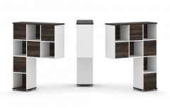 Надставка на стол высокая двухсторонняя + задняя стенка 8 шт. Рива CONCEPT CN.DNV-001 Дуб Мали Белый бриллиант Белый металл