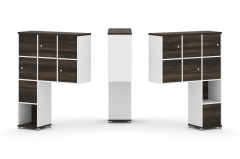 Надставка на стол высокая двухсторонняя + задняя стенка 8 шт. + распашной фасад 6 шт. Рива CONCEPT CN.DNV-002 Дуб Мали Белый бриллиант Черный