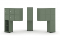 Надставка на стол высокая двухсторонняя + задняя стенка 8 шт. + распашной фасад 6 шт. Рива CONCEPT CN.DNV-002 Кобо Черный металл