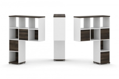 Надставка на стол высокая двухсторонняя + задняя стенка 5 шт. Рива CONCEPT CN.DNV-003 Дуб Мали Белый бриллиант Белый металл