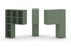 Надставка на стол высокая двухсторонняя + задняя стенка 5 шт. Рива CONCEPT CN.DNV-003 Кобо Белый металл