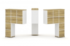 Надставка на стол высокая двухсторонняя + задняя стенка 8 шт. + блок с 2-мя ящиками 2 шт. + распашной фасад 6 шт. Рива CONCEPT CN.DNV-004 Дуб Винченцо