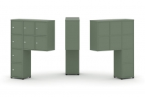 Надставка на стол высокая двухсторонняя + задняя стенка 8 шт. + блок с 2-мя ящиками 2 шт. + распашной фасад 6 шт. Рива CONCEPT CN.DNV-004 Кобо Черный