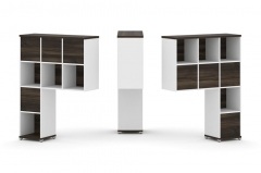 Надставка на стол высокая двухсторонняя + задняя стенка 8 шт. Рива CONCEPT CN.DNV-005 Дуб Мали Белый бриллиант Белый металл