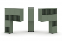 Надставка на стол высокая двухсторонняя + задняя стенка 8 шт. Рива CONCEPT CN.DNV-005 Кобо Черный металл