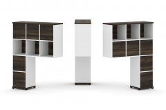 Надставка на стол высокая двухсторонняя + задняя стенка 8 шт. + блок с 2-мя ящиками 2 шт. Рива CONCEPT CN.DNV-006 Дуб Мали Белый бриллиант Черный