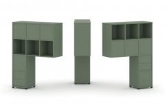 Надставка на стол высокая двухсторонняя + задняя стенка 8 шт. + блок с 2-мя ящиками 2 шт. Рива CONCEPT CN.DNV-006 Кобо Черный металл