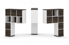 Надставка на стол высокая двухсторонняя + задняя стенка 8 шт. + блок с 1-м ящиком 2 шт. + распашной фасад 2 шт. Рива CONCEPT CN.DNV-007 Дуб Мали Белый