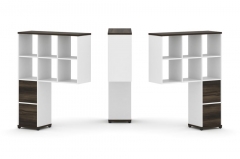 Надставка на стол высокая двухсторонняя + задняя стенка 2 шт. + блок с 2-мя ящиками 2 шт. Рива CONCEPT CN.DNV-008 Дуб Мали Белый бриллиант Черный