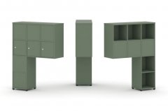 Надставка на стол высокая двухсторонняя + задняя стенка 8 шт. + распашной фасад 3 шт. Рива CONCEPT CN.DNV-010 Кобо Черный металл