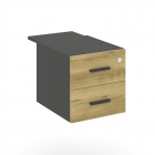 Тумба подвесная с двумя ящиками Рива CONCEPT CN.PT-004 B/W Кобо Антрацит