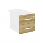 Тумба подвесная с двумя ящиками Рива CONCEPT CN.PT-004 B/W Дуб Винченцо Белый бриллиант Белый