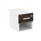 Тумба подвесная с ящиком и нишей Рива CONCEPT CN.PT-005 B/W Дуб Мали Белый бриллиант Черный