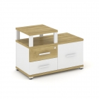 Тумба приставная сервисная с надставкой узкой Рива CONCEPT CN.TSR-002 B/W Дуб Винченцо Белый бриллиант Белый