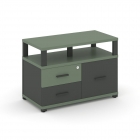 Тумба приставная сервисная с надставкой широкой Рива CONCEPT CN.TSR-003 B/W Кобо Антрацит