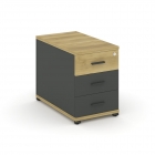 Тумба опорная приставная с 3-мя ящиками Рива CONCEPT CN.TGO-001 B/W Дуб Винченцо Антрацит
