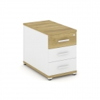 Тумба опорная приставная с 3-мя ящиками Рива CONCEPT CN.TGO-001 B/W Дуб Винченцо Белый бриллиант Белый