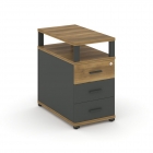 Тумба приставная с 3-мя ящиками и надставкой Рива CONCEPT CN.TGP-001 B/W Сандал Янтарный Антрацит