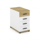 Тумба приставная с 4-мя ящиками Рива CONCEPT CN.TGO-002 B/W Дуб Винченцо Белый бриллиант Черный