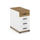 Тумба приставная с 4-мя ящиками Рива CONCEPT CN.TGO-002 B/W Сандал Янтарный Белый бриллиант Черный