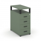 Тумба приставная с 4-мя ящиками и надставкой Рива CONCEPT CN.TGO-003 B/W Кобо Черный