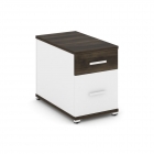 Тумба опорная/приставная с ящиком и распашным фасадом Рива CONCEPT CN.TGO-004 B/W Дуб Мали Белый бриллиант Белый