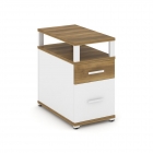 Тумба опорная/приставная с ящиком, распашным фасадом и надставкой Рива CONCEPT CN.TGP-002 B/W Сандал Янтарный Белый бриллиант Белый